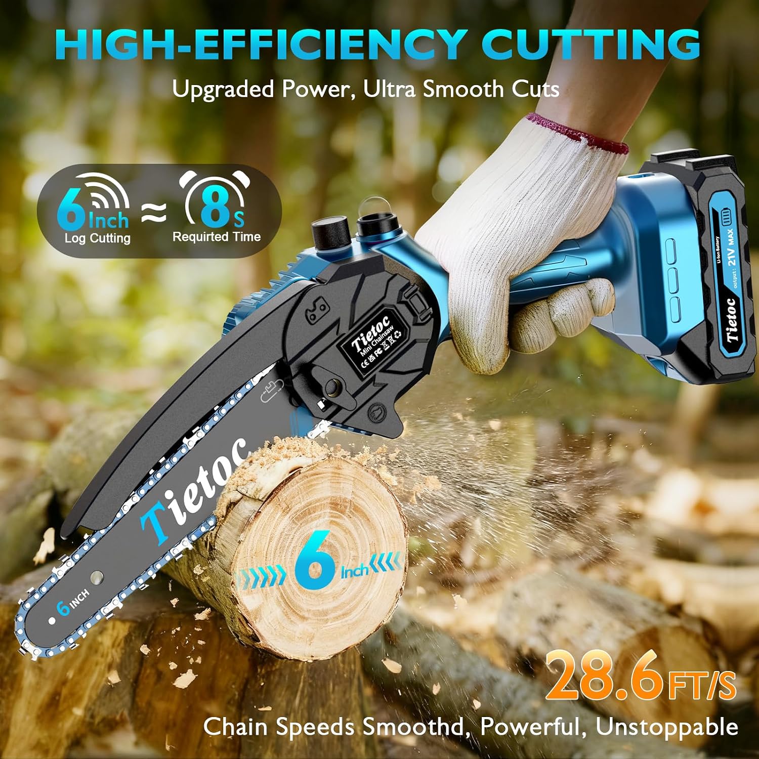 Mini Chainsaw, 6 Inch Chain Sa - Gardening Tools Battery Powered 评论和价格